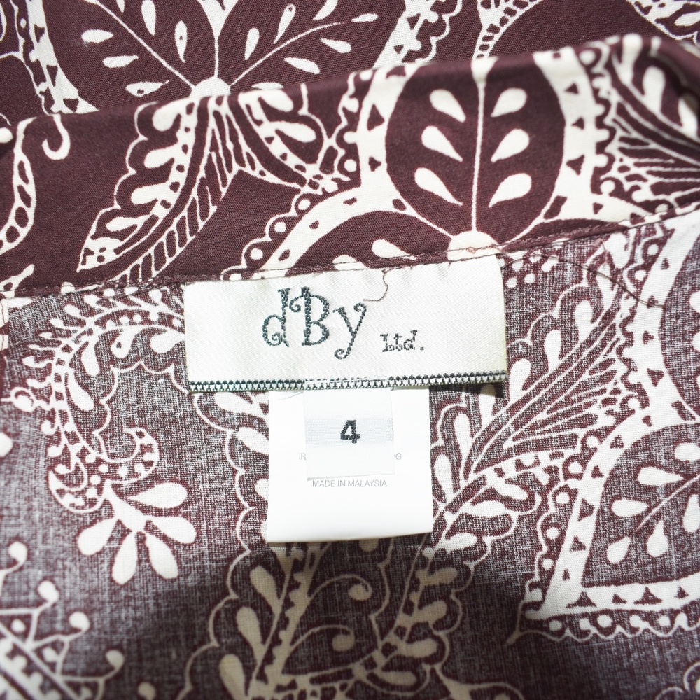 DBY Size 4 A Line Sun Dress Shirtdress Brown Creme - Picture 8 of 8